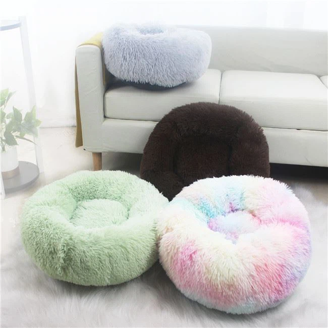 Plush fabric pet bed