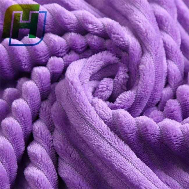 Purple Minky Stripe Fleece Fabric